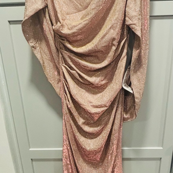 Betsy & Adam GRACIE" GALAXY KNIT GLITTER DRAPED GOWN Size 4 and6 NWT Retail$299 - Picture 6 of 14